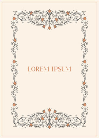 Vintage floral frame vector conceptのイラスト素材
