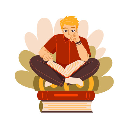 Person with books vector conceptのイラスト素材