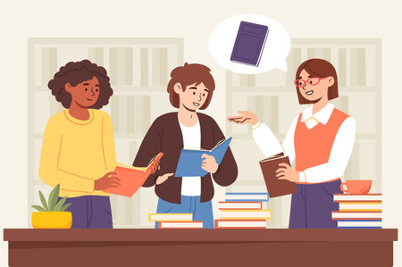 People in books club vectorのイラスト素材