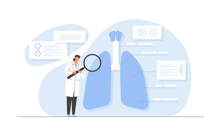 Medical lungs research vector conceptのイラスト素材