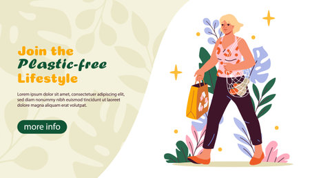 Plastic free vector posterのイラスト素材