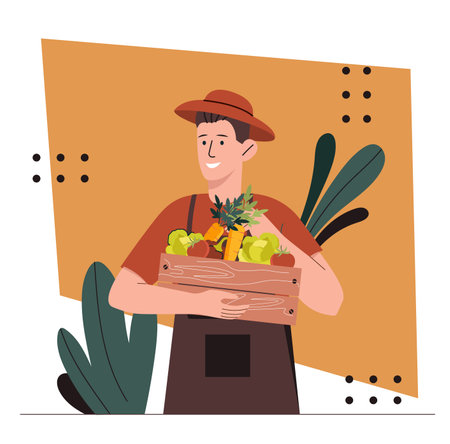 Farmers market vector conceptのイラスト素材