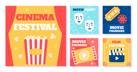 Film festival posts vector setのイラスト素材