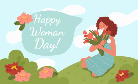 Happy woman day poster vectorのイラスト素材