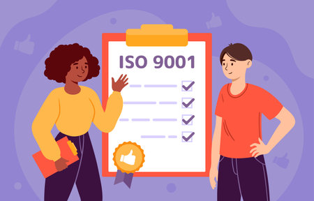 People with iso certification vectorのイラスト素材