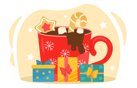 Mug of hot chocolate vectorのイラスト素材