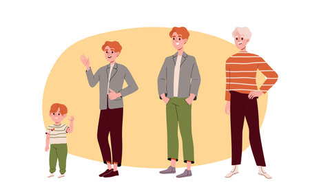 Stage of growing up vector concept