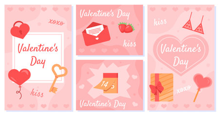 Valentines day banners vector setのイラスト素材
