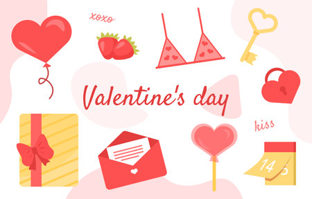 Valentines day vector elements setのイラスト素材