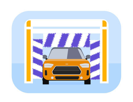 Wash car service vector conceptのイラスト素材