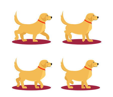 Vector assets to animate cute dogのイラスト素材