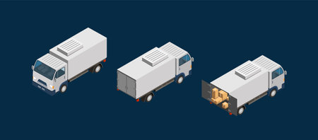 Vector Set of logistics vehiclesのイラスト素材