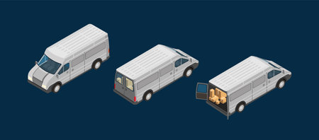Vector Set of logistics vehiclesのイラスト素材
