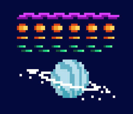 Vector Set of 8bit pixel art game assetのイラスト素材