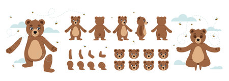 Vector Set of Character Constructor for Animationのイラスト素材