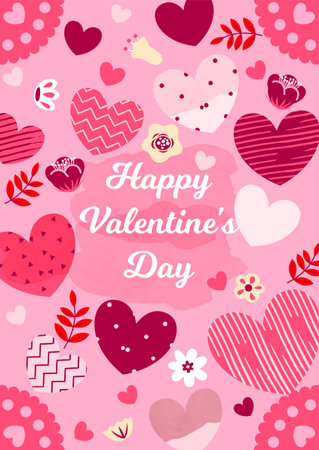 Happy Valentines Day vector posterのイラスト素材