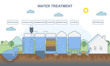 Water treatment vector conceptのイラスト素材