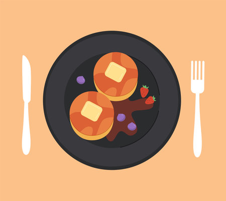 Top view at breakfast vector conceptのイラスト素材