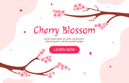 Cherry blossom vector posterのイラスト素材