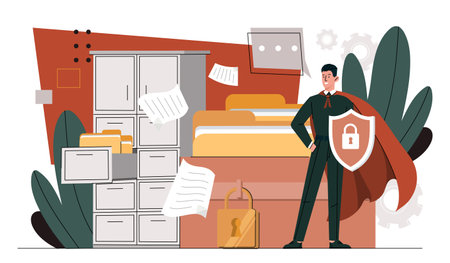 Document archiving storage vector conceptのイラスト素材