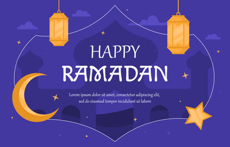 Happy ramadan vector posterのイラスト素材