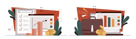 Investing money vector setのイラスト素材