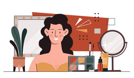 Makeup artist vector conceptのイラスト素材