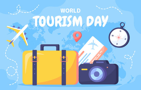 World tourism day vector posterのイラスト素材