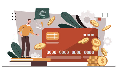 Man with credit card vector conceptのイラスト素材