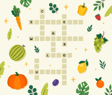 Crossword for kids with vegetables vectorのイラスト素材