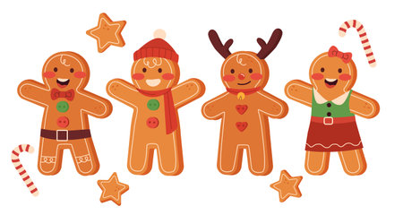 Christmas cookies vector setのイラスト素材