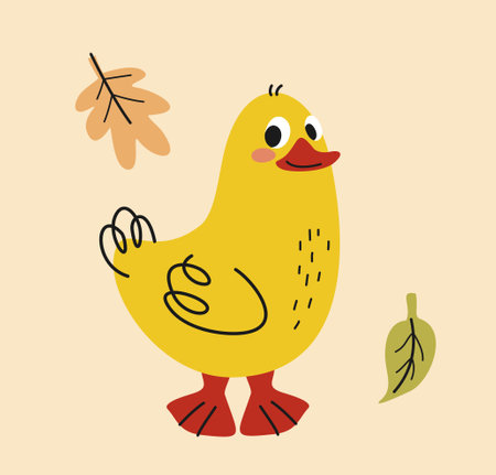 Cute hand drawn animal vector illustrationのイラスト素材
