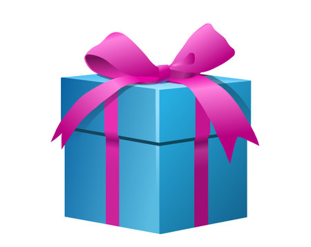 Gift blue boxのイラスト素材