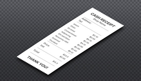 Isometric cash receiptのイラスト素材