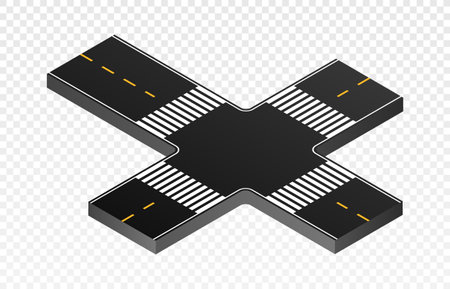 Isometric part roadのイラスト素材