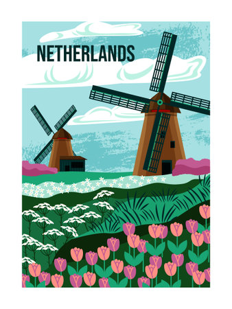 Travel Destination Vector Posterのイラスト素材