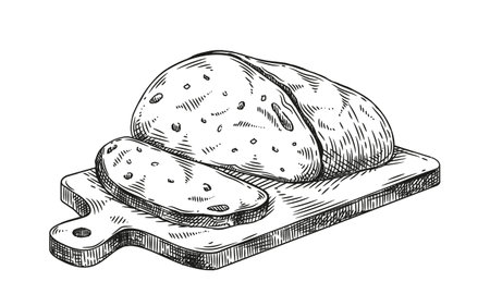 Bakery product sketch vectorのイラスト素材