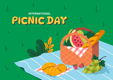 International picnic day vector posterのイラスト素材