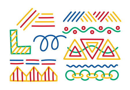 Colorful lines vector setのイラスト素材