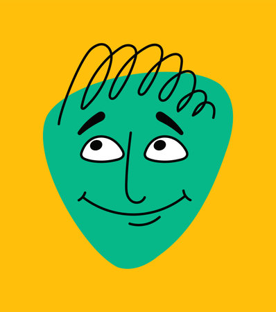 Cute doodle face vector conceptのイラスト素材