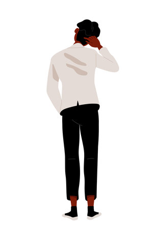 Person standing turned backside vectorのイラスト素材