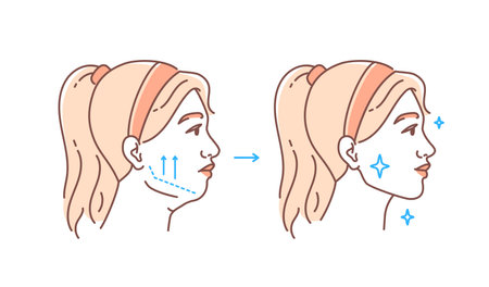 Plastic surgery face vector doodleのイラスト素材