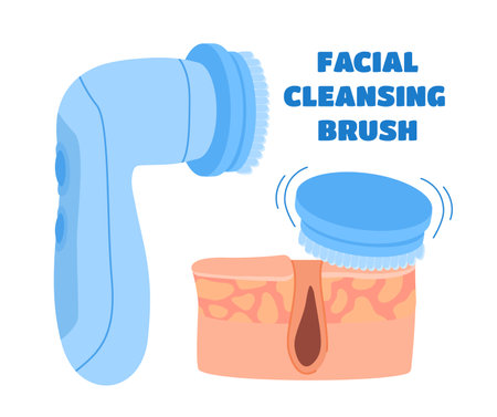 Facial cleansing brush vector conceptのイラスト素材