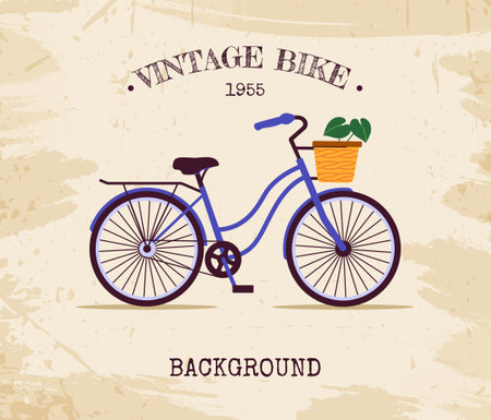Vintage bike vector backgroundのイラスト素材
