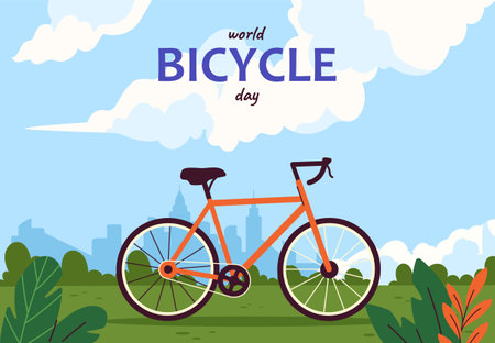 World bicycle day vector posterのイラスト素材