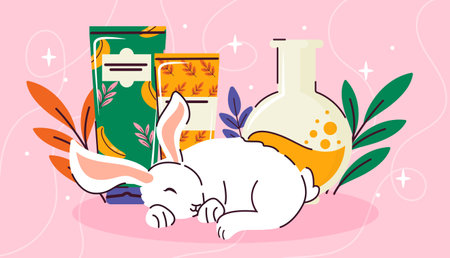 Cruelty free cosmetics products vectorのイラスト素材