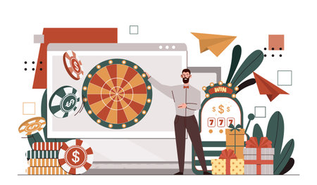 Internet casino vector conceptのイラスト素材
