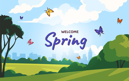 Welcome spring background vector