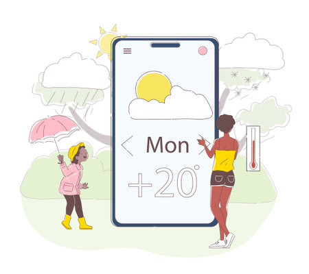 Weather forecast online vector simpleのイラスト素材