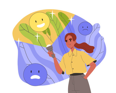 Positive woman vector conceptのイラスト素材